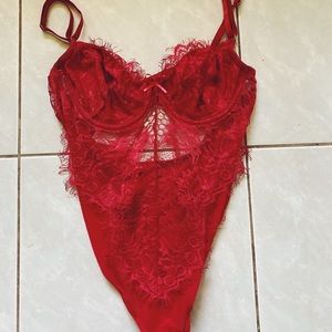 Princess Polly Red Lace Bodysuit